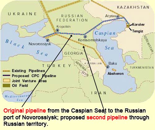 Каспийский трубопроводный консорциум карта